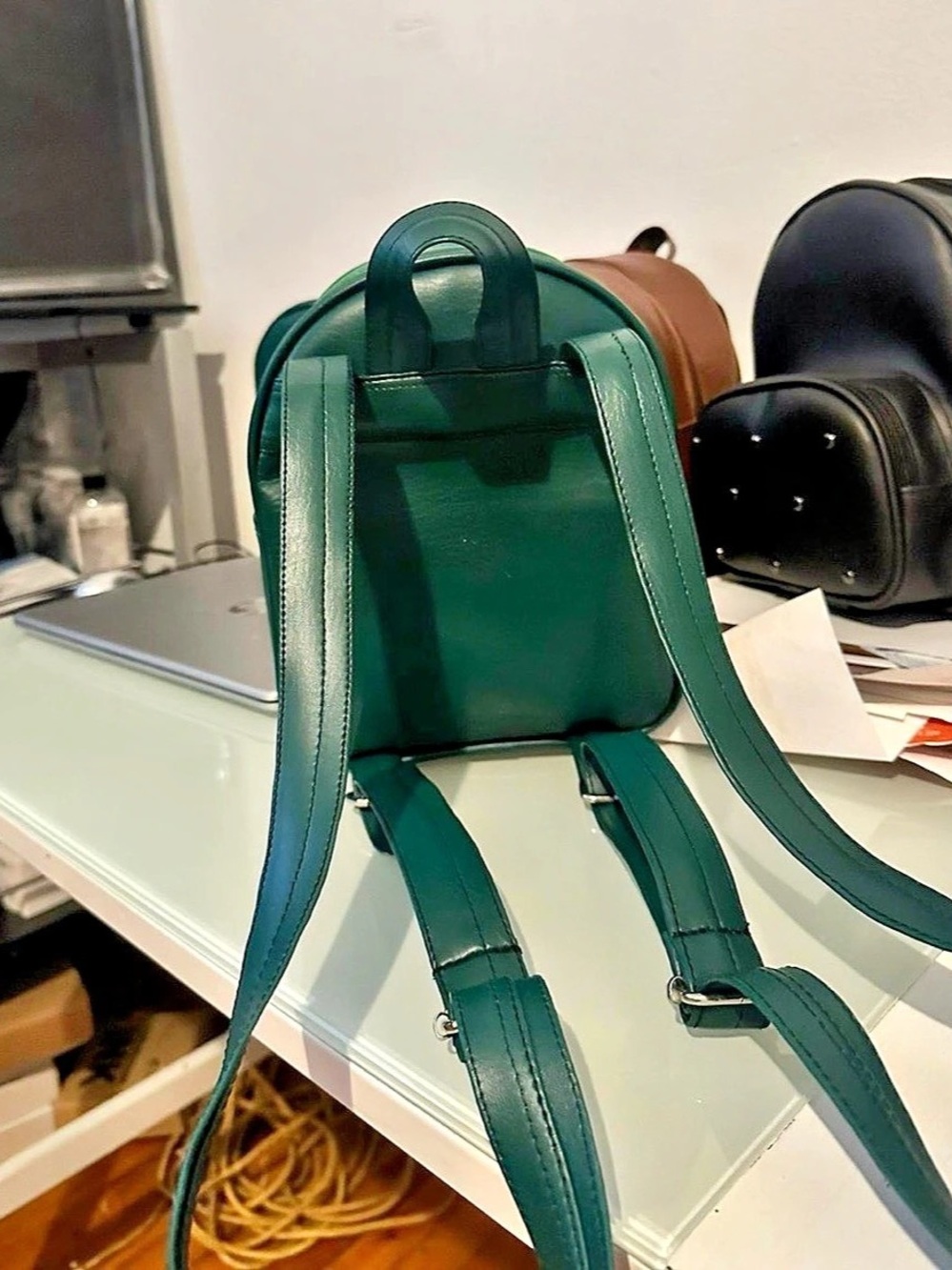 Green Studded Backpack ll - Picture 3 of 3